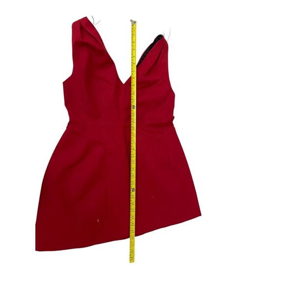 Zara Womens Mini Dress L Bright Red Voluminous Sleeveless V-Neck 2065/677 NWT - Picture 16 of 16